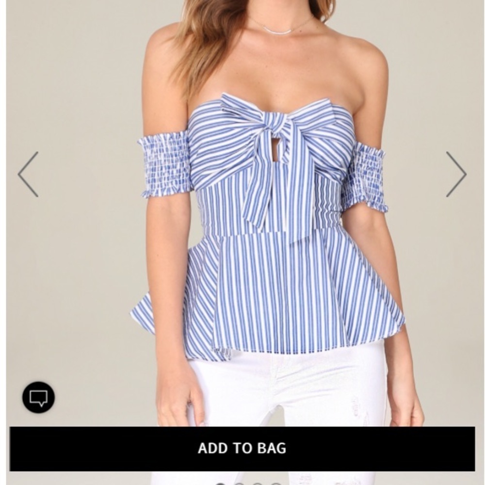 COPY - Bebe Striped off the shoulder top